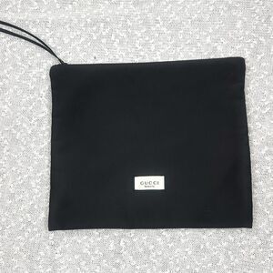 GUCCI Large Black Satin Pouch Makeup Bag Toiletry Bag